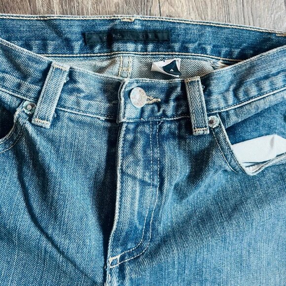 Marc Jacobs Blue Distressed Sparrow Bird Woman's Boot-cut Denim Jeans 04 Small - Picture 3 of 7